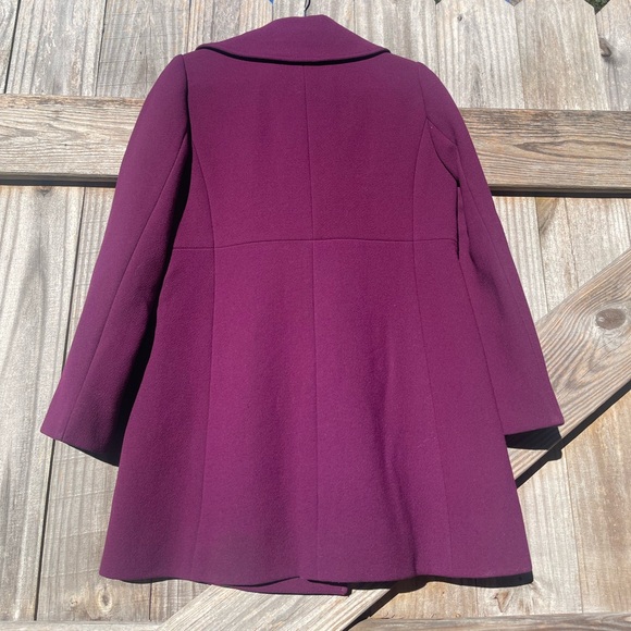 J. Crew Women's Aubergine Merlot Rich Purple Wool Car Coat Size P 10 - Picture 8 of 14